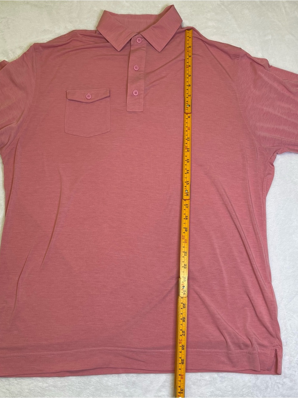 FootJoy Mens Large Heathered Dusty Rose Pink Golf Polo Shirt Button Pocket FJ - Picture 6 of 8